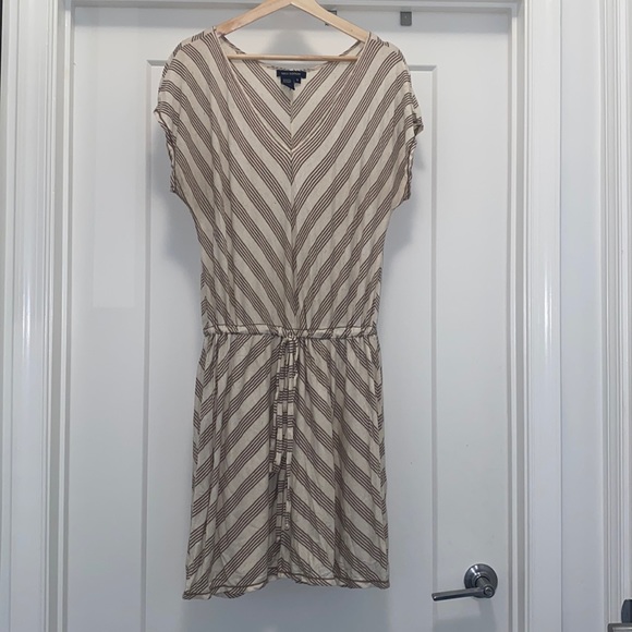 Max Edition Dresses & Skirts - MAX EDITION Brown and Cream Stripe Dress - Size Medium